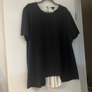 Navy blue and white ann taylor top